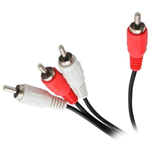 Кабель Cablexpert 2xRCA - 2xRCA (CCA-2R2R), 5 м, черный gembird 1 5m 3 5mm 2xrca m m аудио кабель 1 5 m 3 5 мм черный красный белый cca 458