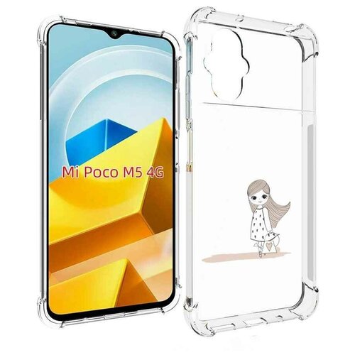 Чехол MyPads Девочка с сумкой для Xiaomi Poco M5 задняя-панель-накладка-бампер