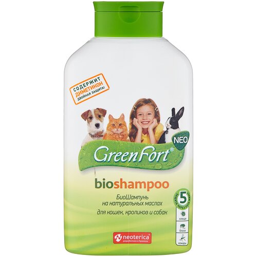 GreenFort шампунь от блох и клещей Neo BioShampoo для кошек и собак 1 шт. в уп., 1 уп.