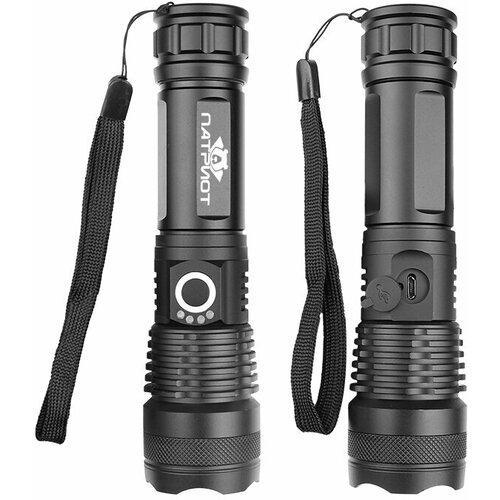 Фонарь ручной Патриот PT-FLR19 фонарик(1L, 26650, ZOOM) c2 drop shipping xhp50 2 most powerful flashlight 5 modes usb zoom led torch xhp50 18650 or 26650 battery camping outdoor light