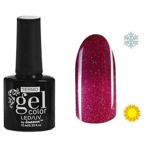 Гель-лак для ногтей Термо, с блёстками, 10мл, LED/UV, цвет А2-063 бордово-розовый