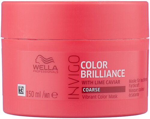 Wella Professionals INVIGO COLOR BRILLIANCE Маска-уход для защиты цвета жестких волос, 150 г, 150 мл, банка