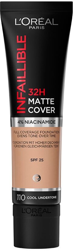 L'OREAL Тональный крем для лица Infaillible Matte 32H SPF25, 30 мл, 110 Vanil