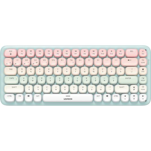 Клавиатура механическая UGREEN KU101 (15227) FUN + Mechanical Keyboard USB-C & Bluetooth. Цвет: розовый keyboard button ks 9 rgb mechanical mx type key switch blue brown yellow black white for mechanical keyboard fit gk61gk64 gh60