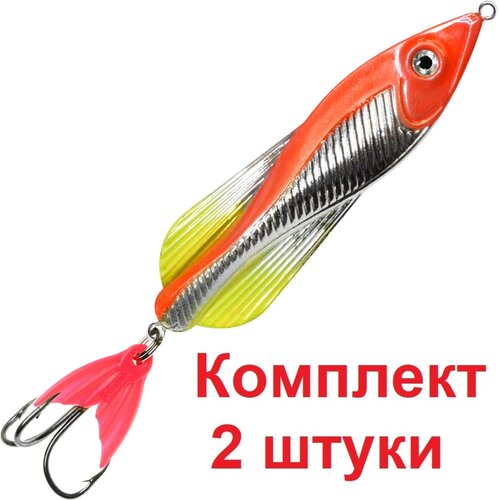 фото Блесна для рыбалки aqua вьюн 16,0g цвет 03 (серебро, красный металлик), 2 штуки в комплекте