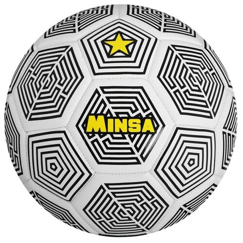 фото Minsa мяч футбольный minsa, размер 5, pu, вес 368 гр, 32 панели, 3 слоя, машинная сшивка