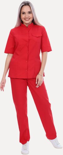 Изображение товара Медицинский костюм женский "Натали" цвет красный размер 44/46