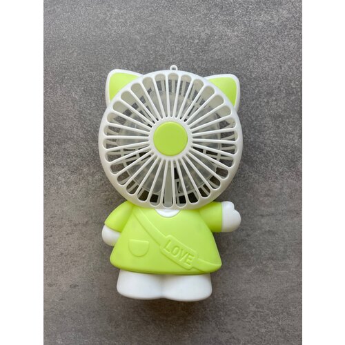 Вентилятор настольный мини беспроводной детский кошечка салатовая 45000₽