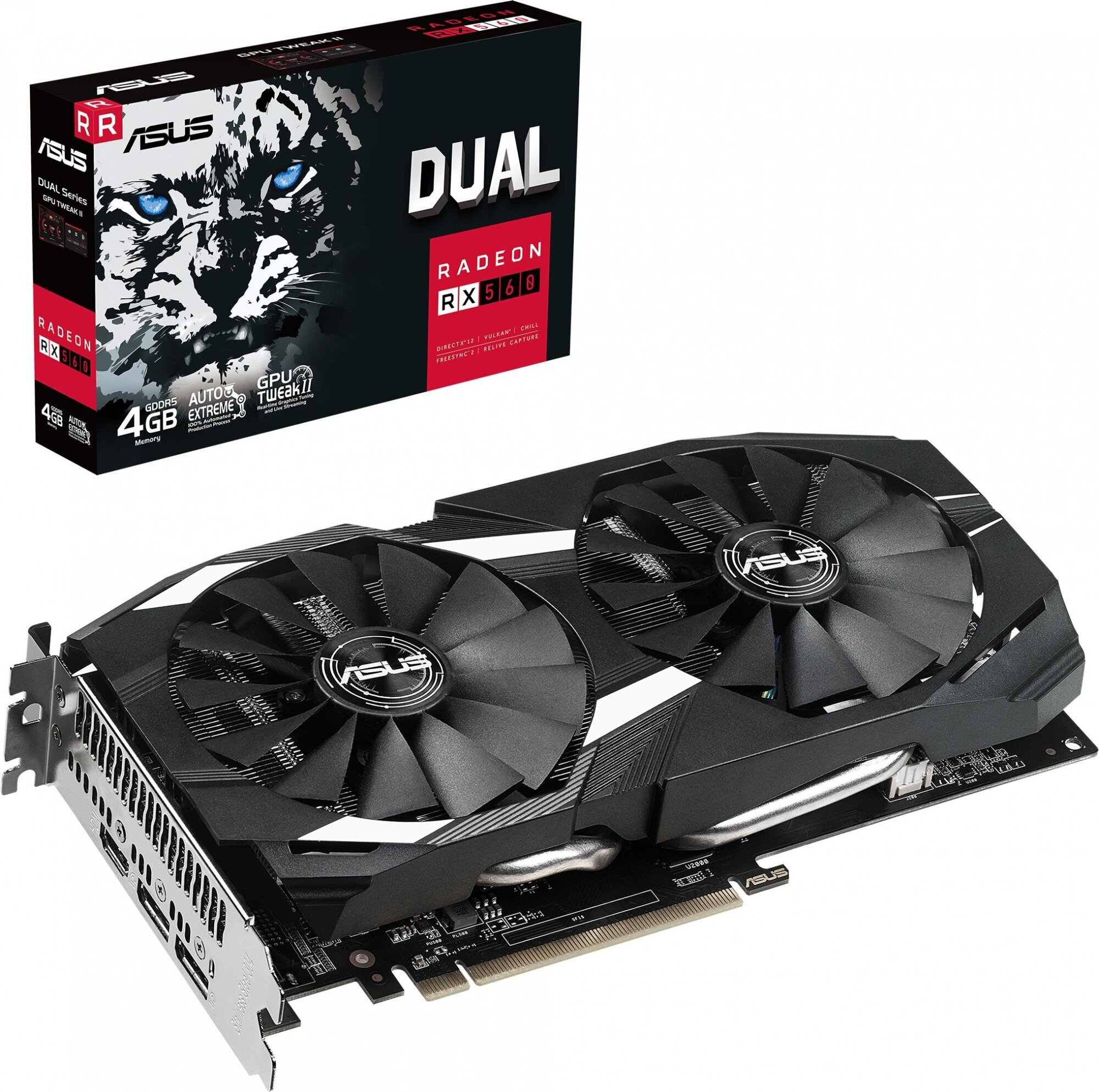 Видеокарта ASUS Radeon RX 560 1176MHz PCI-E 3.0 4096MB 7000MHz 128 bit DVI HDMI HDCP