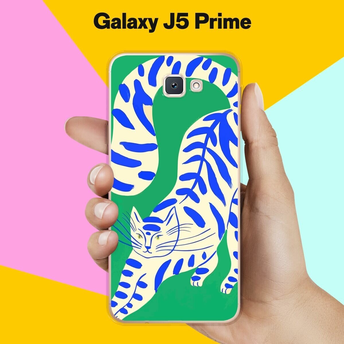 Силиконовый чехол на Samsung Galaxy J6+ Кот на зеленом / для Самсунг Галакси Джей 6 Плюс 2018