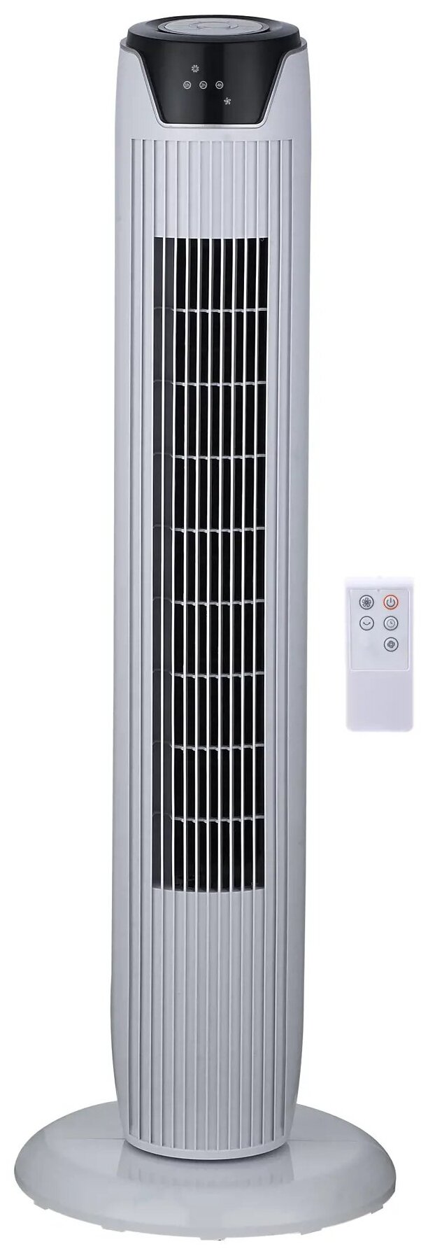 фото Вентилятор колонный Equation Round 45 Вт с таймером и пультом управления цвет белый