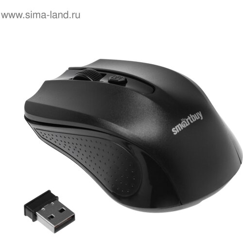 Мышь Smartbuy ONE 352, беспроводная, оптическая, 1600 dpi, 2xAAA (не в комплекте), чёрная мышь smartbuy one 352 беспроводная оптическая 1600 dpi 2xaaa не в комплекте чёрная