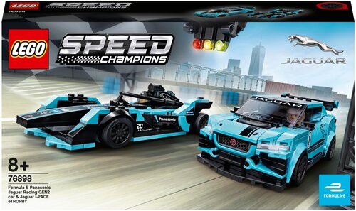 LEGO Speed Champions 76898 Formula E Panasonic Jaguar Racing GEN2 car & Jaguar I-PACE eTROPHY, 565 дет.