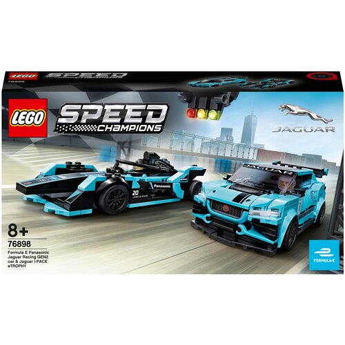 LEGO Speed Champions 76898 Formula E Panasonic Jaguar Racing GEN2 car & Jaguar I-PACE eTROPHY, 565 дет. technical famous rc racing car vehicle building blocks city expert champions super speed car model bricks boys kids toys gifts