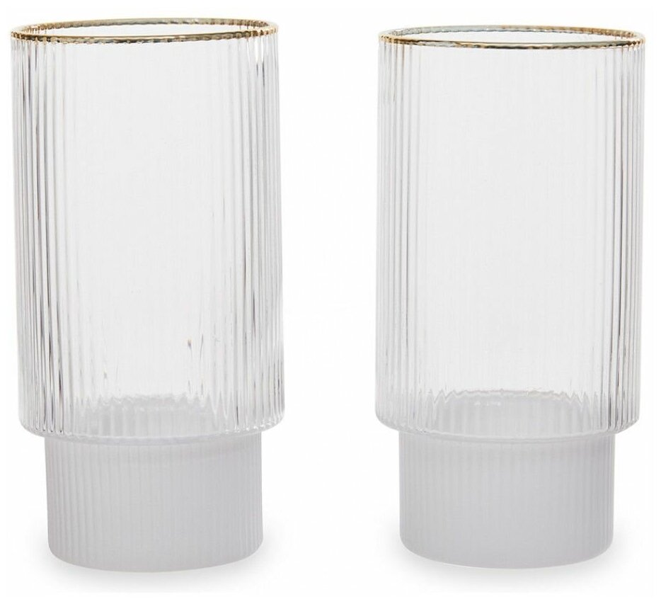 Набор стаканов для коктейлей Premier Housewares Farrow White/Gold 2 шт 420 мл - фотография № 1