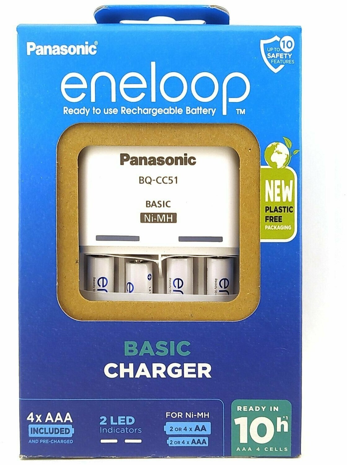 Зарядное устройство PANASONIC eneloop K-KJ51MCD04E Basic Charger для 2х или 4х AA, AAA + 4 аккумулятора AAA 800mAh