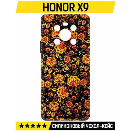 Чехол-накладка Krutoff Soft Case Хохлома для Honor X9 черный чехол накладка krutoff soft case паровоз для honor x9 черный