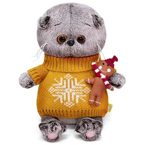 фото Мягкая игрушка basik&ko басик baby, в оранжевом свитере, 20 см (bb-074) basik&co