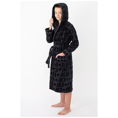 Стильный махровый халат Black Jack Boy (PM France 12) размер 16 лет, черный