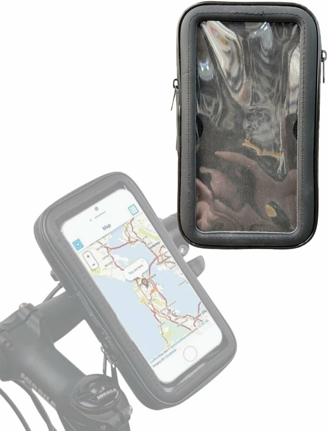 Универсальный держатель на руль велосипеда или электросамоката, для телефонов до 6.3" (Белая коробка)