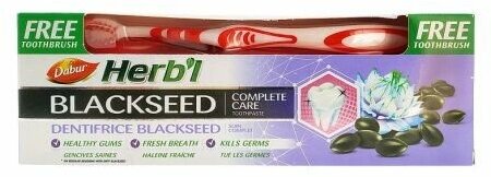 Зубная паста Dabur Herb'l для комплексного ухода с Семенами черного тмина, 150 г + зубная щетка (пластик) - фото №18