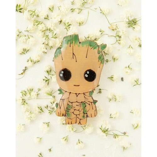 Брошь Inspiria, бежевый, зеленый