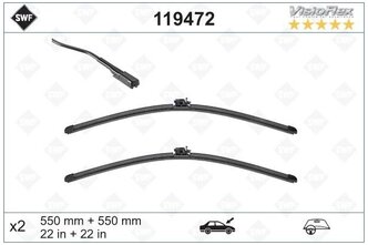 Щетка стеклоочистителя бескаркасная SWF Original Visioflex Set 119472 550 мм / 550 мм, 2 шт. для Mercedes-Benz C-class, Mercedes-Benz GLC-class