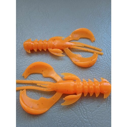 Силиконовая приманка мягкая Рак (Yabby) 80 мм, Оранжевый (Firefox) 5 шт. уп.