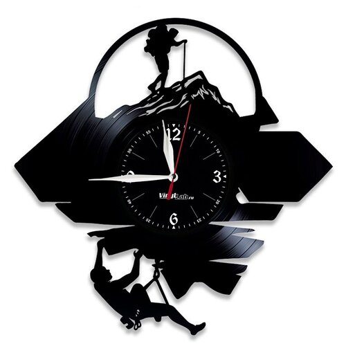 фото Настенные часы из виниловой пластинки "альпинизм" №3 vinyllab