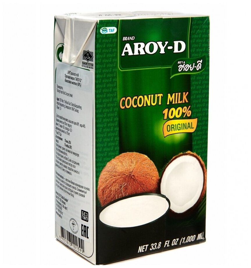 Молоко кокосовое Aroy-D Original 60% 17%, 1 л - фотография № 4