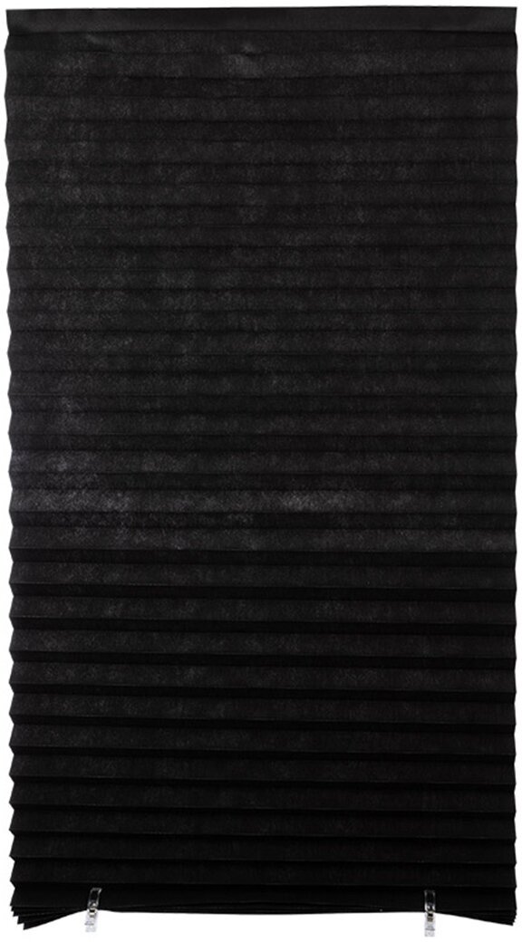 Самоклеящиеся шторы-плиссе размер 60х180см, цвет черный Крепление без сверления