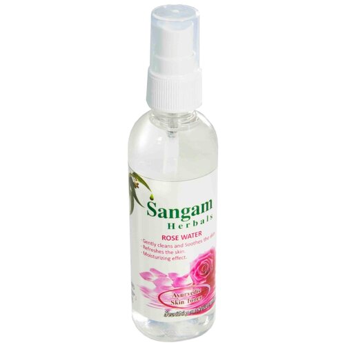 Sangam Herbals Тоник Розовая вода, 100 мл скраб для лица в порошке тропический апельсин sangam herbals
