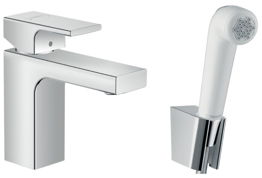 Смеситель для раковины с гигиенической лейкой Hansgrohe Vernis Shape 71216000