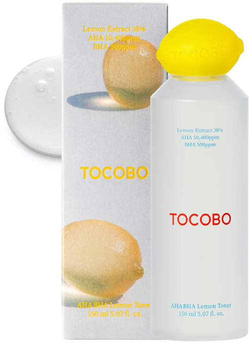 Тонер отшелушивающий с экстрактом лимона и кислотами |Tocobo AHA BHA Lemon Toner 150 ml