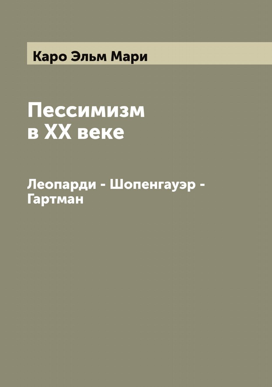 Книга Пессимизм в XX веке. Леопарди - Шопенгауэр - Гартман - фото №1