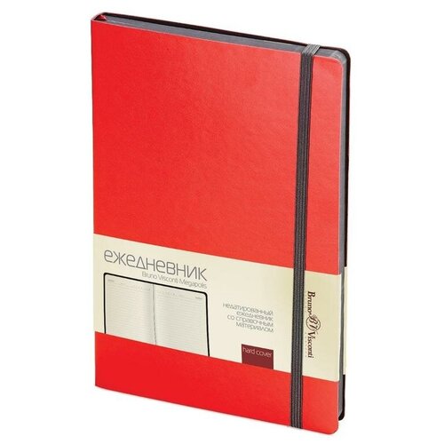 Ежедневник недатированный Bruno Visconti Megapolis Soft искусственная кожа А5 136 листов красный (черный обрез, 144х212 мм)