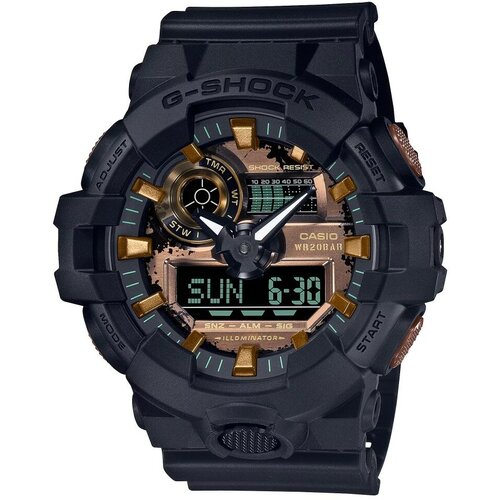 Наручные часы CASIO G-Shock GA-700RC-1A, черный, золотой