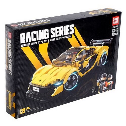 Конструктор Quan Guan Racing Series 100130 Желтый спорткар, 366 дет. конструктор mingdi 10078 гоночный спорткар lamborghini racing series