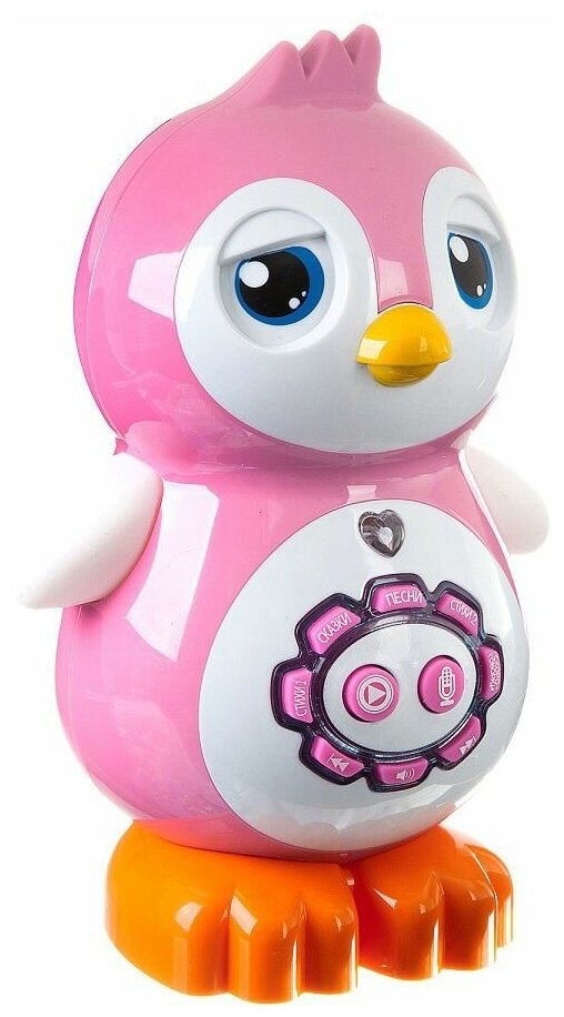 Интерактивная развивающая игрушка Умный пингвинчик, розовый/белый