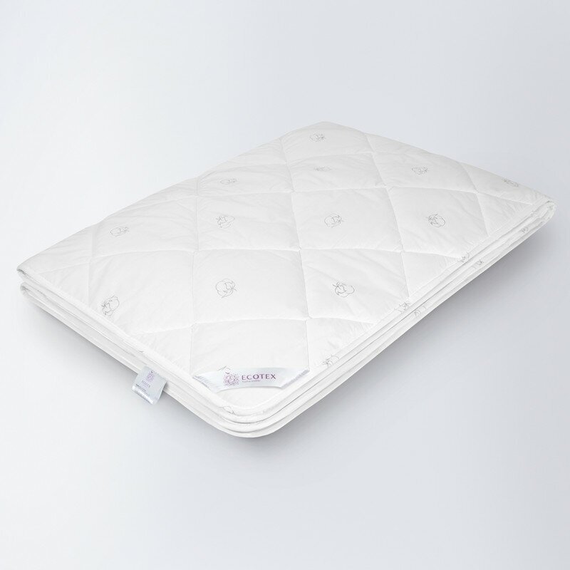 Одеяло хлопок 2-спальное (172х205 см) "Коттон", чехол - перкаль (100% хлопок), Ecotex