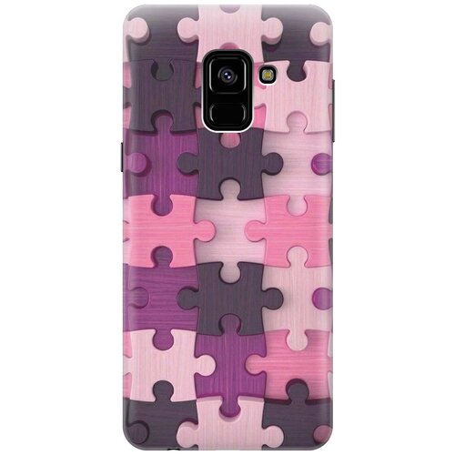 фото Cиликоновый чехол на samsung galaxy a8 (2018) / самсунг а8 2018 с принтом "сиреневый паззл" gosso