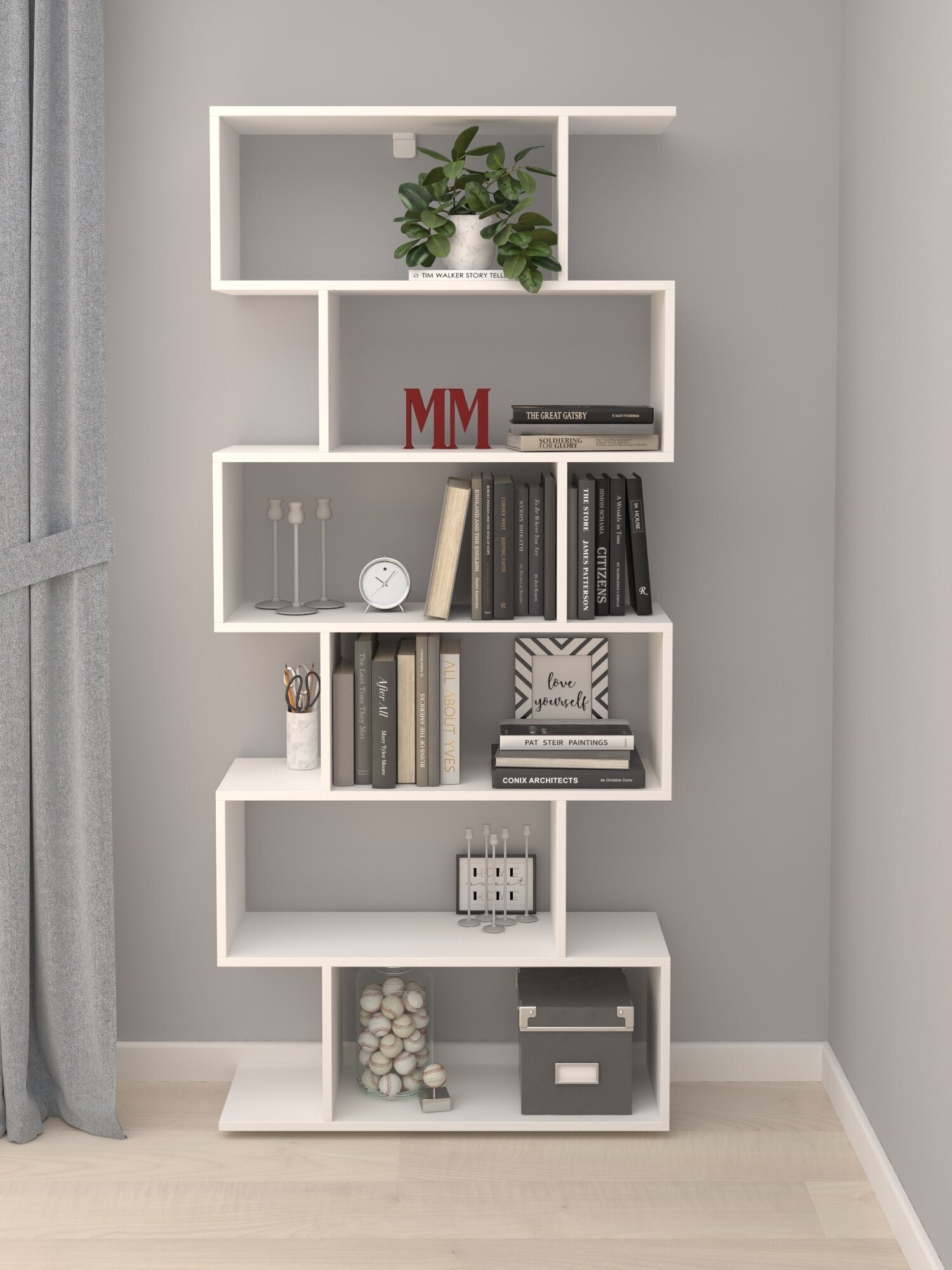 фото Стеллаж универсальный перегородка белый