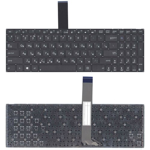 Клавиатура для ноутбука Asus K56 черная без рамки плоский Enter 1200₽