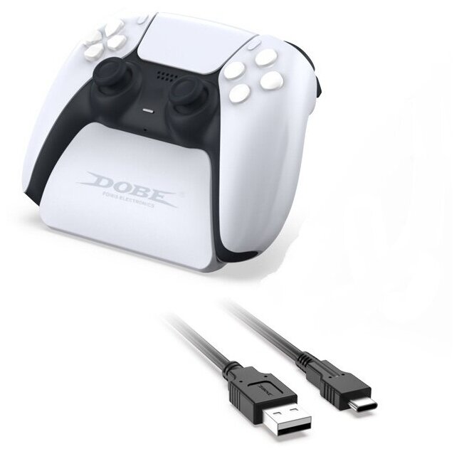 Набор стенд для геймпада SONY DualSense PlayStation 5 (PS5) + USB Type-C кабель DOBE