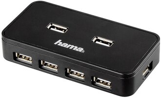 USB-концентратор HAMA Hub (00039859), разъемов: 7, черный