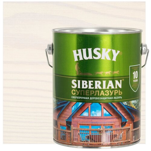 Лазурь для дерева Husky Siberian Суперлазурь цвет белый 2.7 л