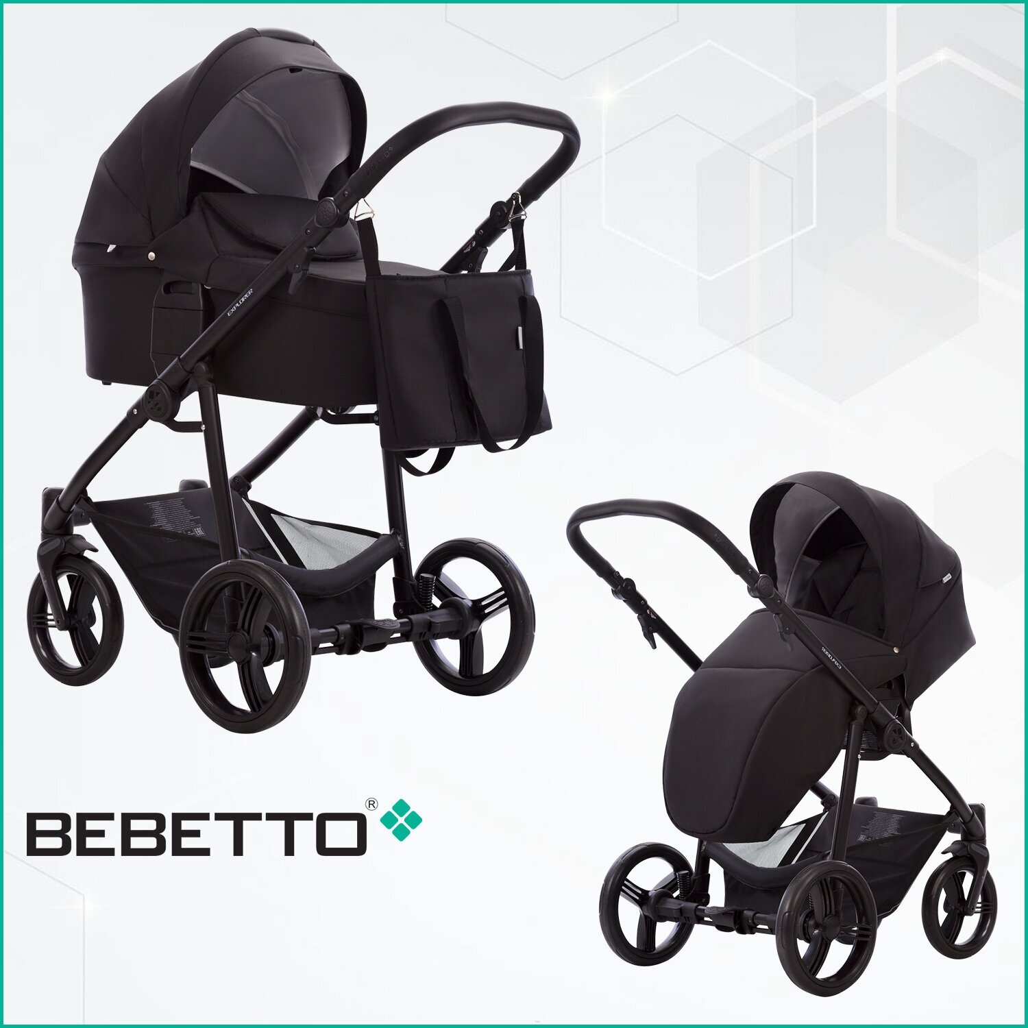 Детская коляска 2 в 1 Bebetto Explorer AIR 07 CZM