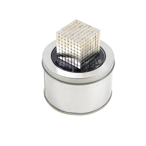 фото Тетракуб (неокуб с кубиками) магнитный из 512 шт. магнитных кубиков диаметром 3мм. цвет "серебро". spark