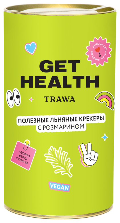 Trawa Крекеры льняные с розмарином от Get Health, 160 гр.