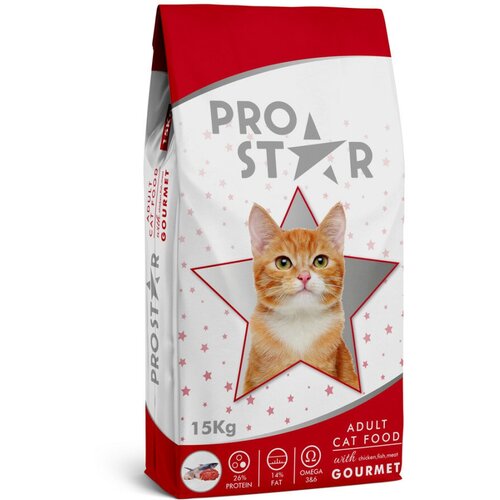 Prostar Adult Cat Gourmet сухой корм для взрослых кошек с курицей и рыбой - 15 кг